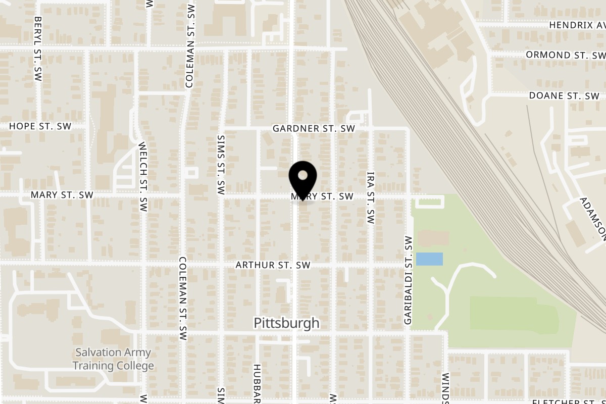 Map showing the location of Plant Based Zo on 940 McDaniel St SW in Atlanta